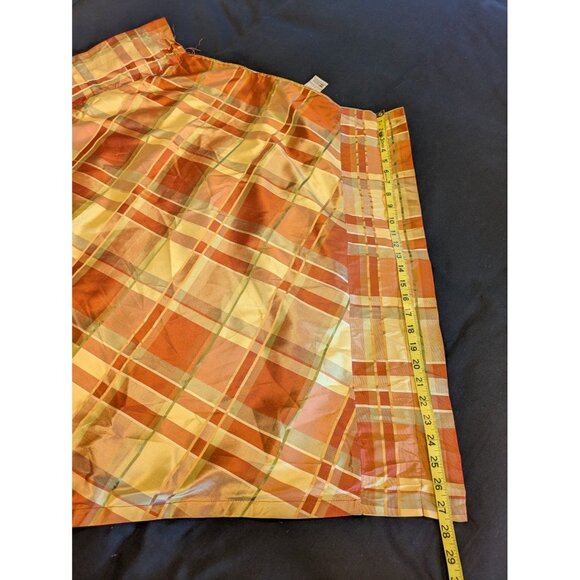 JC Penny Chris Madden Silk Ascot Valance Gold Rust Plaid Tassel 35" Drop - Picture 8 of 9